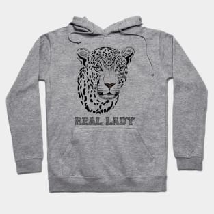 Funny T-Shirt Leopard Real Lady Hoodie